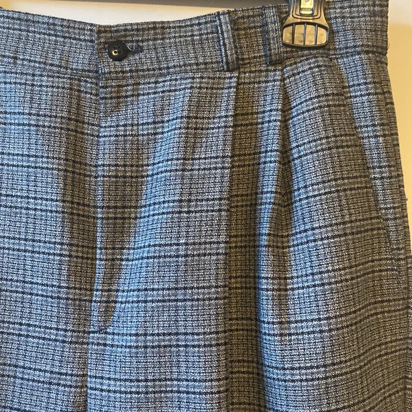Vintage Pleated Plaid Trousers - Picture 2 of 6
